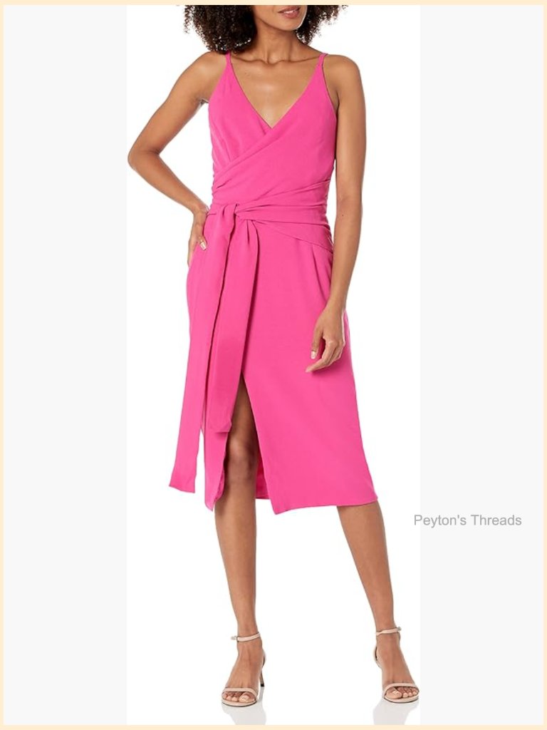 Bodycon Midi Dress With Ruffle Slit V-Neck Sleeveless